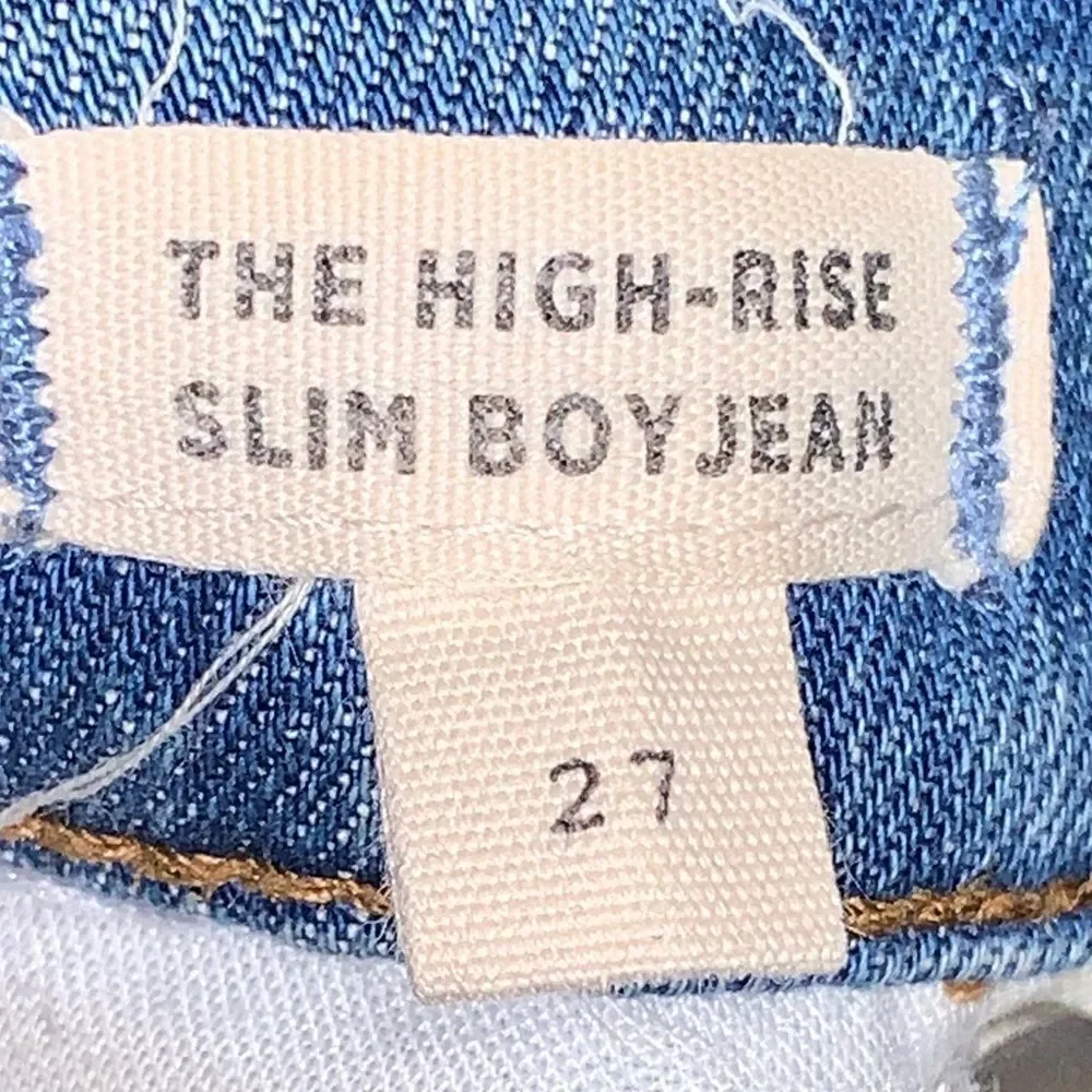 Madewell Classic Distressed Blue Ankle Jeans size 27